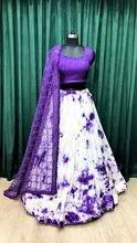Load image into Gallery viewer, Purple Silk Lehenga With Thread, Mirror, and Sequins
