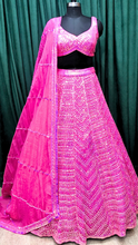 Load image into Gallery viewer, Rani Organza Lehenga With Sequins
