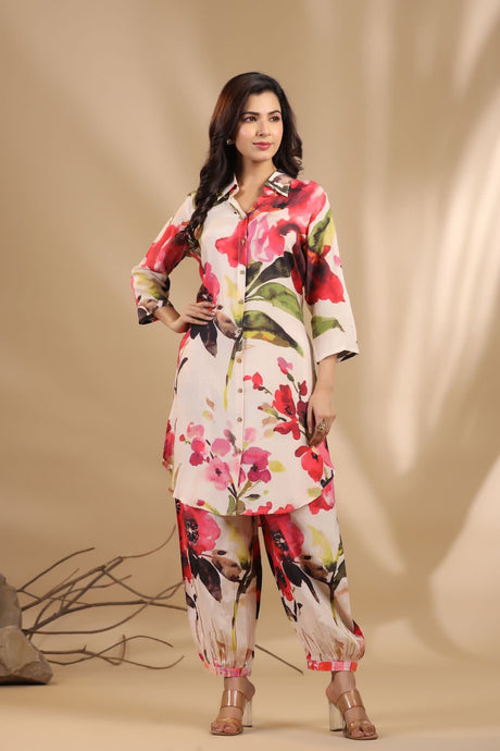 Buy Pure Muslin Floral Co Ord Set | Kanchan Fashion