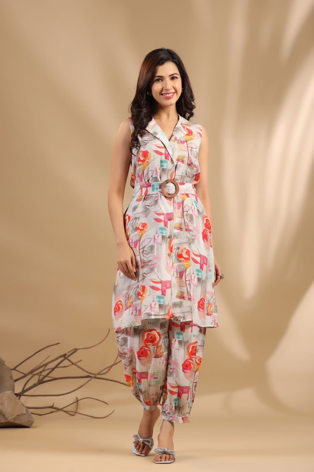 Buy Pure Muslin Floral Printed Co Ord Set | Kanchan Fashion