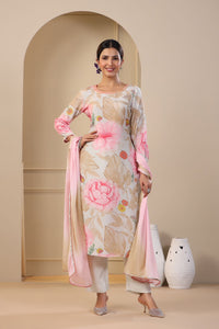 Buy Stylish Pure Muslin Floral Suit with Dupatta | Kanchan Fashion