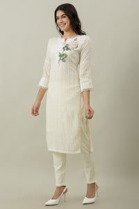 Elegant Floral Cotton Suit