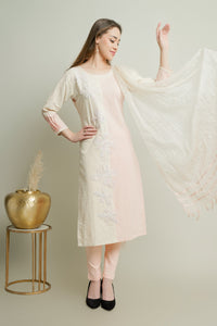 Elegant Cotton Floral Suit with Dupatta