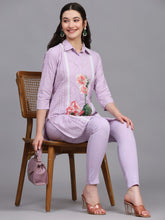 Load image into Gallery viewer, Lilac Pure Cotton Floral Co Ord Set
