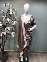Load image into Gallery viewer, Semistich Muslin suit with lace work
