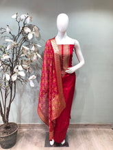 Load image into Gallery viewer, Silk Unstitched Suit Aari work
