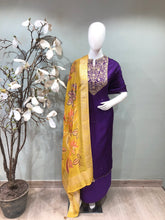 Load image into Gallery viewer, Silk Unstitched Suit with Gota Patti Handwork
