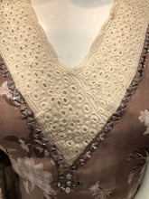 Load image into Gallery viewer, Semistich Muslin suit with lace work

