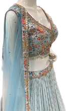 Load image into Gallery viewer, Georgette Blue Lehenga Choli with Hand Embroidery
