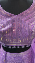 Load and play video in Gallery viewer, Lavender Georgette Lehenga With Sequins and Thread Work

