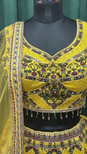 Load and play video in Gallery viewer, Mustard Net Lehenga With Multi Thread Work
