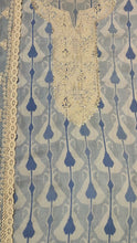 Load and play video in Gallery viewer, Blue Muslin Semistitch Suit With Lace Work
