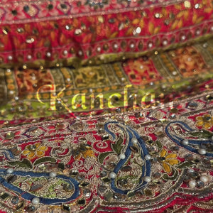Beautiful Multicolour Tissue Saree Embellished With Kundan, Sequins & Cut Dana Work