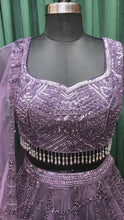 Load and play video in Gallery viewer, Purple Net Lehenga With Sequins And Cutdana
