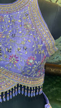 Load and play video in Gallery viewer, Elegant Lavander Lehenga Choli with Hand Embroidery
