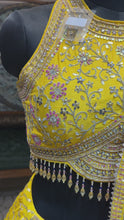 Load and play video in Gallery viewer, Elegant Yellow Lehenga Choli with Hand Embroidery
