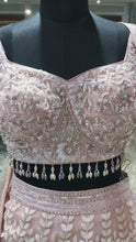 Load and play video in Gallery viewer, Pink Net Lehenga With Sequins and Thread Work
