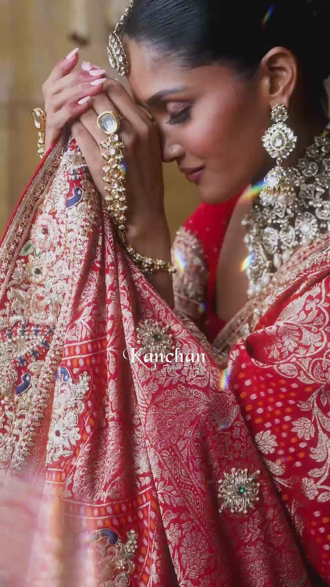 Red Georgette Saree With Zardosi Work