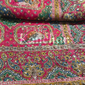 Beautiful Peach Silk Ready Made Saree Embellished With Pure Hand Work