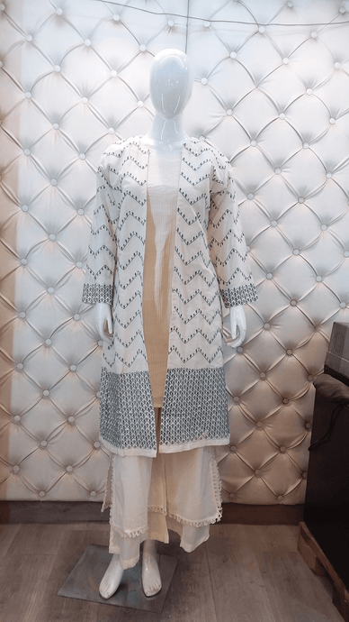Hand Embroidered Jacket ,Long Shirt , Plazo | Latest Cotton Suits| - Kanchan Fashion Pvt Ltd