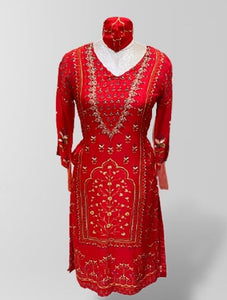 Silk Kurti with Embroidery | Latest Kurti| - Kanchan Fashion Pvt Ltd