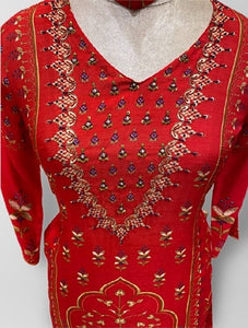 Silk Kurti with Embroidery | Latest Kurti| - Kanchan Fashion Pvt Ltd