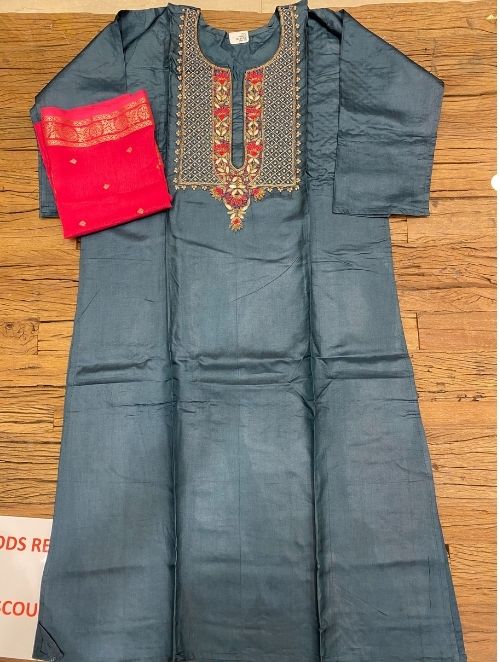 Silk Suit With Handwork and Contrast Dupatta | Latest Semi-Stitched Suits| - Kanchan Fashion Pvt Ltd