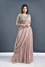 Load image into Gallery viewer, Chinon Drape Saree with Hand Work
