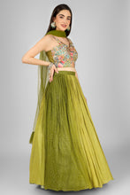 Load image into Gallery viewer, Green Lehenga Choli with Hand Embroidery
