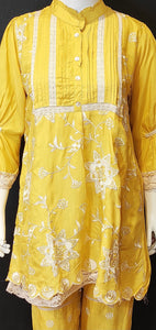 Mulmul Cotton Co-ord Set With Thread Work