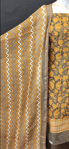Maheshwari Silk Printed Unstitched Suit with Dupatta