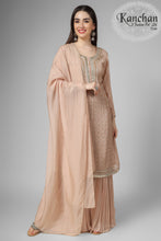 Load image into Gallery viewer, Chinon Suit with Sharara and Dupatta
