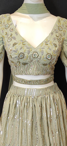 Georgette Lehenga with Sippi Work and Choli with Cutdana and Sippi Work