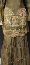 Load image into Gallery viewer, Raw Silk Suit with Hand Work and Garrara
