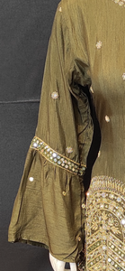 Raw Silk Suit with Hand Work and Garrara