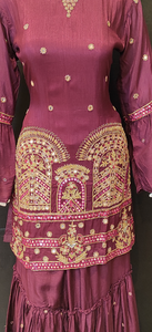 Raw Silk Suit with Hand Work and Garrara