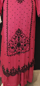 One Piece Chinon Suit with Hand Work and Dupatta
