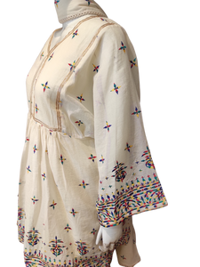 Cotton Garara Suit Dupatta With Thread Work
