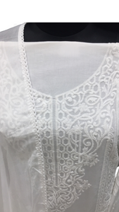 Cotton Chikankari Semi Stitched Suit with Chikan Embroidery