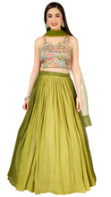 Load image into Gallery viewer, Green Lehenga Choli with Hand Embroidery
