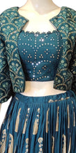 Load image into Gallery viewer, Silk Lehenga Crop Top With Jacket
