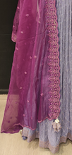 Load image into Gallery viewer, Lavender Georgette Lehenga Choli with Zari and Thread work with Organza Dupatta
