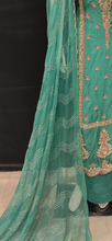 Load image into Gallery viewer, Crepe Unstitched Suit with Hand Work and Chiffon Dupatta
