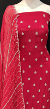 Load image into Gallery viewer, Georgette Unstitched Suit with Hand Work and Dupatta
