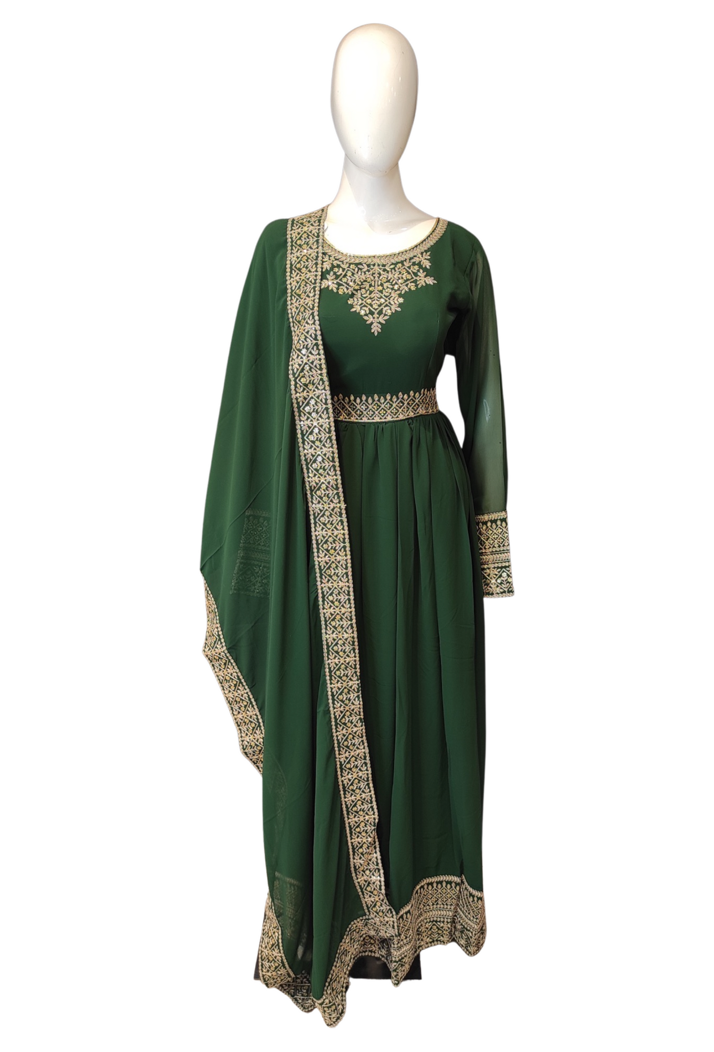 One Piece Georgette Suit with Zari and Sequins Work