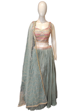 Load image into Gallery viewer, Silk Crepe Lehenga Choli with Sequins,Swarovski and Stone Work

