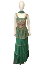 Load image into Gallery viewer, Georgette Sharara With Peplum and Thread and Zari Work
