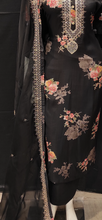 Load image into Gallery viewer, Black Printed Semi Stitched Suit with Dupatta
