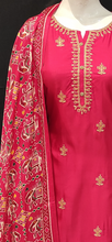 Load image into Gallery viewer, Rani Silk Printed Semi Stitched Suit with Dupatta
