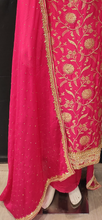 Load image into Gallery viewer, Rani Banarasi Silk Unstiitched Suit with Gota Pati,Beads and Cutdana Work
